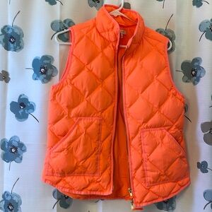 Neo Orange Puffer Sleeves-less JCrew Jacket, M